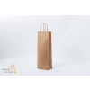  Sodrott füles italtasak, italtartó papírtáska 14x39+8 cm natúr barna