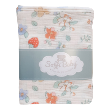 Soffi Baby takaró muszlin dupla epres 70x90cm babaágynemű, babapléd