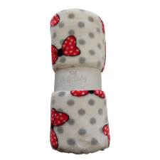 Soffi Baby takaró plüss dupla 75x100cm - masnis piros babaágynemű, babapléd