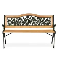 SOFOTEL Gardi Tulip kerti Pad háttámlával 123,5x74x48cm - Zöld, Natúr kerti bútor
