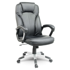 SOFOTEL Irodai karosszék , bőr , fekete - Sofotel EG-222 forgószék