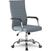 SOFOTEL Irodai szék, Sofotel Boston, szürke, műbőr kárpit, krómozott karfák és csillagtalp, Tilt hintamechanika, gumírozott kerekek, ergonomikus háttámla (2136)