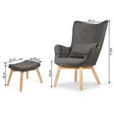 SOFOTEL Kárpitozott fotel lábtartóval sofotel norse szürke bútor