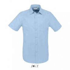 SOL'S Férfi ing SOL'S SO02921 Sol'S Brisbane Fit - Short Sleeve Oxford Men'S Shirt -3XL, Sky Blue