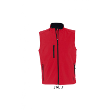 SOL'S Férfi kabát SOL'S SO46601 Sol'S Rallye Men - Sleeveless Softshell Jacket -M, Pepper Red