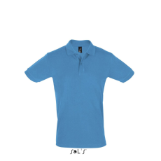 SOL'S Férfi PERFECT két gombos rövid ujjú galléros piké pamut póló, SOL'S SO11346, Aqua-3XL