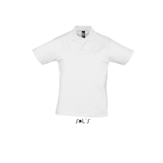 SOL'S Férfi PRESCOTT rövid ujjú galléros pamut piké póló, SOL'S SO11377, White-2XL