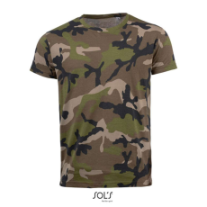 SOL'S férfi terepmintás rövid ujjú környakas pamut póló SO01188, Camo-S
