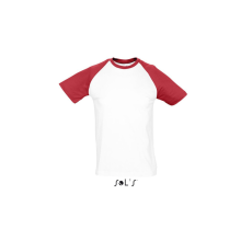 SOL'S FUNKY raglános kétszínű férfi rövid ujjú póló SO11190, White/Red-2XL