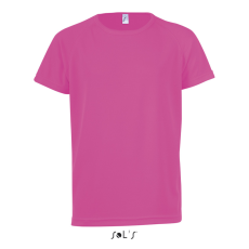 SOL'S Gyerek SPORTY raglán ujjú kereknyakú sportpóló, SOL'S SO01166, Neon Pink 2-6A