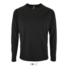 SOL'S hosszú ujjú férfi sport póló SO02071, Black-2XL férfi póló