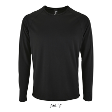 SOL'S hosszú ujjú férfi sport póló SO02071, Black-3XL