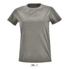 SOL'S IMPERIAL FIT kreknyakú rövid ujjú Női póló SO02080, Grey Melange-XL
