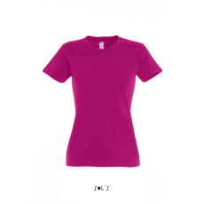 SOL'S IMPERIAL környakú Női rövid ujjú pamut póló SO11502, Fuchsia-L