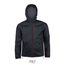 SOL&#039;S kapucnis bélelt széldzseki SO01171, Black/Dark Grey-2XL férfi kabát, dzseki