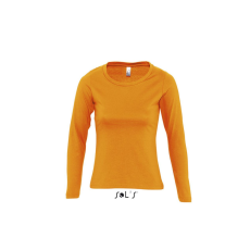 SOL'S MAJESTIC környakas Női hosszú ujjú pamut póló SO11425, Orange-XL