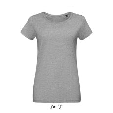 SOL'S MARTIN Női testhezálló környakas rövid ujjú póló SO02856, Grey Melange-XL