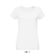 SOL&#039;S MARTIN Női testhezálló környakas rövid ujjú póló SO02856, White-2XL női póló