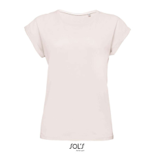 SOL&#039;S MELBA kereknyakú Női pamut póló SO01406, Creamy Pink-M női póló