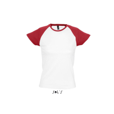 SOL&#039;S MILKY raglános kétszínű Nöi rövid ujjú póló SO11195, White/Red-2XL női póló