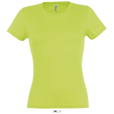 SOL'S MISS Női kereknyakú rövid ujjú pamut póló SO11386, Apple Green-XL