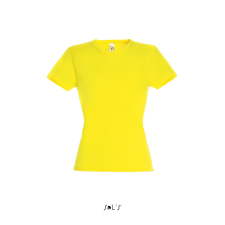 SOL&#039;S MISS Női kereknyakú rövid ujjú pamut póló SO11386, Lemon-2XL női póló