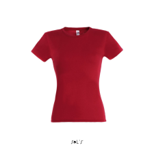 SOL&#039;S MISS Női kereknyakú rövid ujjú pamut póló SO11386, Red-2XL női póló