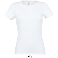 SOL'S MISS Női kereknyakú rövid ujjú pamut póló SO11386, White-XL
