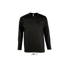 SOL'S MONARCH férfi hosszú ujjú pamut póló SO11420, Deep Black-4XL férfi póló