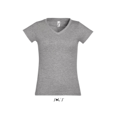 SOL&#039;S MOON Női V-nyakú rövid ujjú pamut póló SO11388, Grey Melange-S női póló