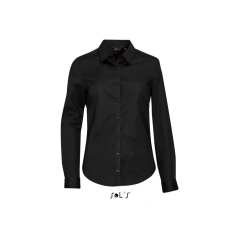 SOL'S Női blúz SOL'S SO01427 Sol'S Blake Women - Long Sleeve Stretch Shirt -XS, Black