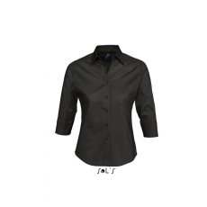 SOL'S Női blúz SOL'S SO17010 Sol'S Effect - 3/4 Sleeve Stretch Women'S Shirt -M, Black