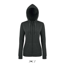 SOL&#039;S Női cipzáras kapucnis pulóver SO47900, Charcoal Melange-L női pulóver, kardigán