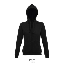 SOL'S Női cipzáros kapucnis pulóver SO03106, Black-L női pulóver, kardigán