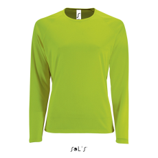 SOL'S Női hosszú ujjú sport póló SO02072, Neon Green-XL