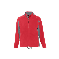 SOL'S NORDIC kétszínű cipzáras férfi polár pulóver SO55500, Red-XL