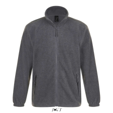SOL'S NORTH cipzáras férfi polár pulóver SO55000, Grey Melange-4XL férfi pulóver, kardigán
