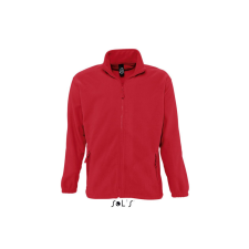 SOL'S NORTH cipzáras férfi polár pulóver SO55000, Red-5XL férfi pulóver, kardigán