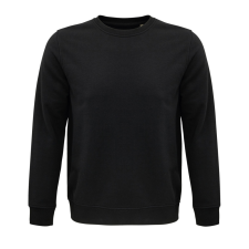 SOL'S organikus környakas pulóver frottír béléssel SO03574, Black-XL férfi pulóver, kardigán