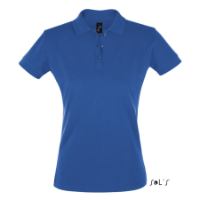 SOL&#039;S PERFECT három gombos Női rövid ujjú galléros piké pamut póló SO11347, Royal Blue-L női póló
