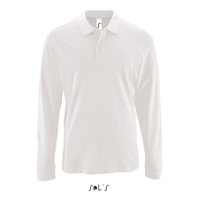 SOL'S PERFECT hosszú ujjú férfi galléros piké póló SO02087, White-2XL férfi póló