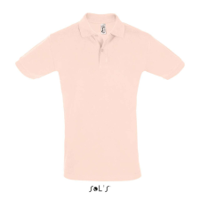 SOL&#039;S PERFECT két gombos férfi rövid ujjú galléros piké pamut póló SO11346, Creamy Pink-S férfi póló