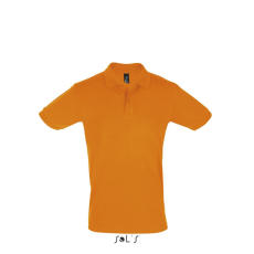 SOL'S PERFECT két gombos férfi rövid ujjú galléros piké pamut póló SO11346, Orange-L