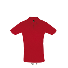 SOL&#039;S PERFECT két gombos férfi rövid ujjú galléros piké pamut póló SO11346, Red-3XL férfi póló