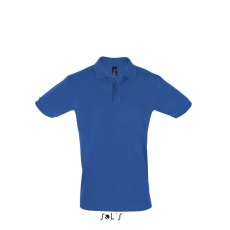 SOL'S PERFECT két gombos férfi rövid ujjú galléros piké pamut póló SO11346, Royal Blue-M