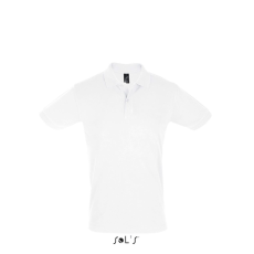 SOL'S PERFECT két gombos férfi rövid ujjú galléros piké pamut póló SO11346, White-XL