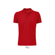 SOL'S PLANET organikus férfi rövid ujjú galléros póló SO03566, Red-XL
