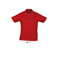 SOL&#039;S PRESCOTT férfi rövid ujjú galléros pamut piké póló SO11377, Red-S férfi póló