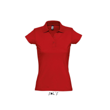 SOL&#039;S PRESCOTT rövid ujjú galléros Női pamut piké póló SO11376, Red-M női póló