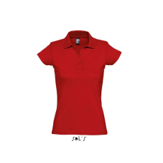 SOL'S PRESCOTT rövid ujjú galléros Női pamut piké póló SO11376, Red-XL